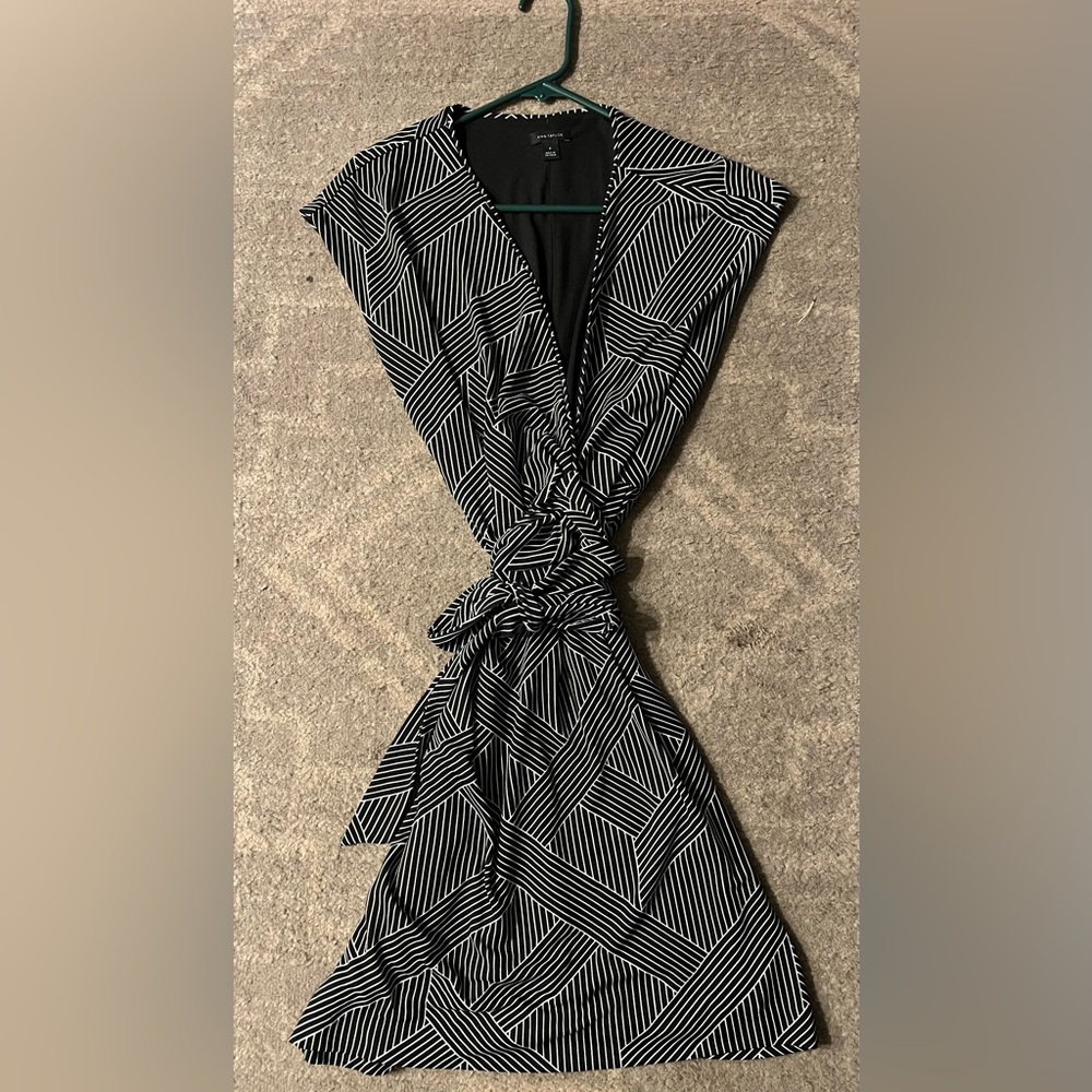 Ann Taylor Monochrome Striped Dress